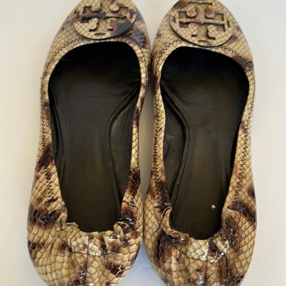Tory Burch Reva Roccia Python Flats - Picture 8 of 8